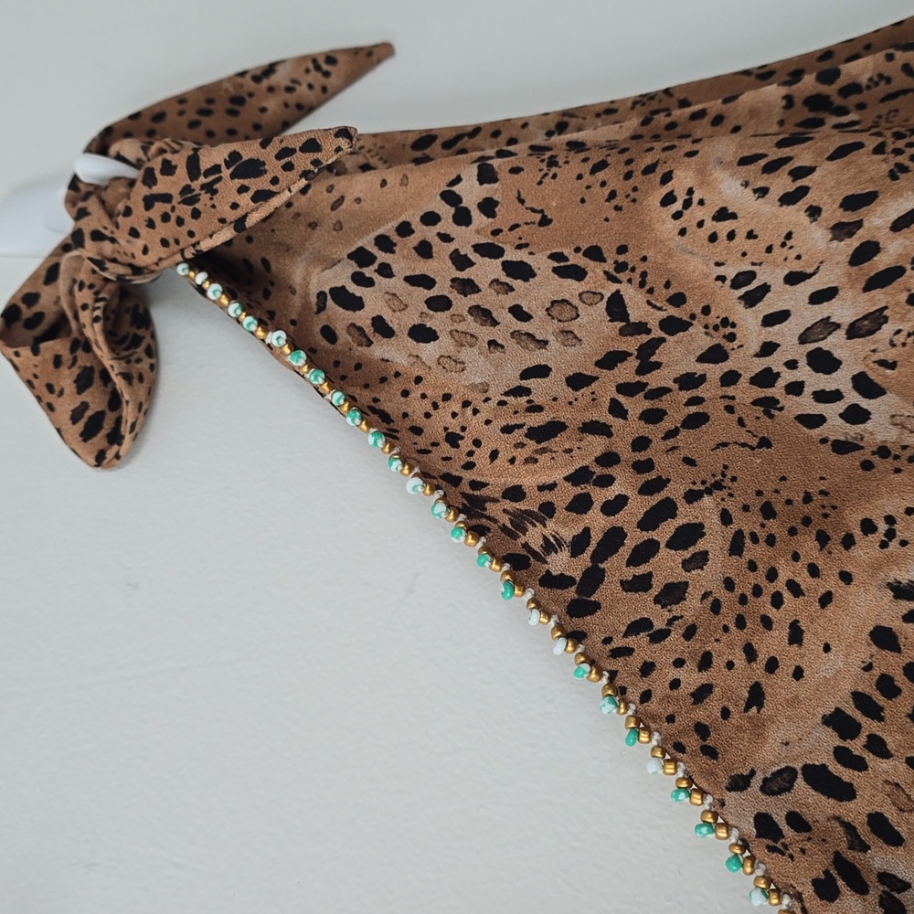 Agua Bendita Jambo Juno One-Shoulder Leopard Print Maxi Dress Medium - Picture 6 of 11